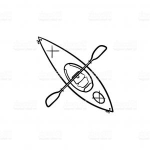 300x300 Kayak With Paddle Hand Drawn Sketch Icon Gm Createmepink