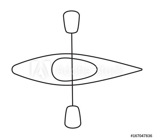 500x452 This Is A Simple Line Drawing Of A Kayak And Paddle