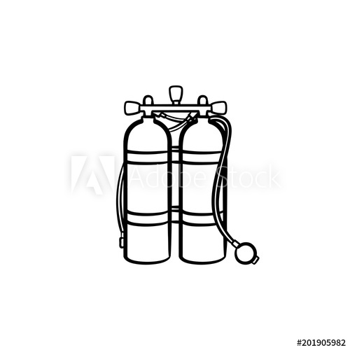500x500 oxygen tank hand drawn outline doodle icon tank with helium