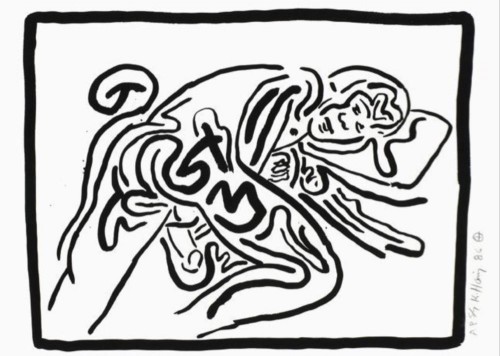 500x356 Keith Haring Bad Boys I For Sale On Kunzt Gallery