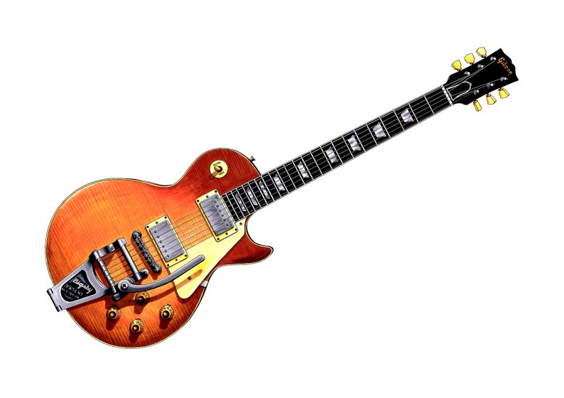 794x560 keith richards gibson les paul with bigsby tremolo poster etsy