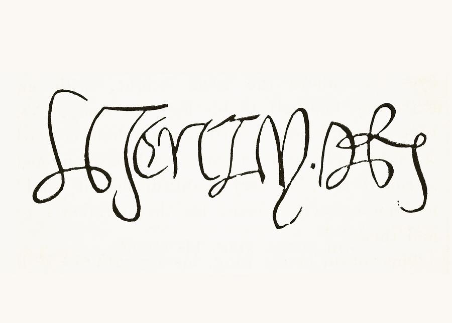 900x644 Signature Of King Henry Viii Of England Drawing
