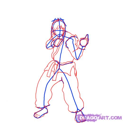 520x520 step how to draw ken from street fighter