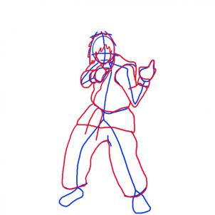 302x302 draw ken from street fighter, step