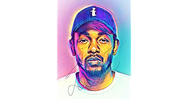 600x350 Kendrick Lamar Abstract Drawing Print Poster Hand