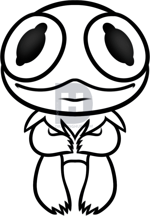 500x720 How To Draw Baby Kermit, Step