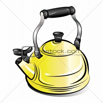 340x340 Image Drawing Of The Yellow Teapot Kettle, Vector