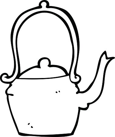 379x453 Line Drawing Cartoon Kettle Premium Clipart