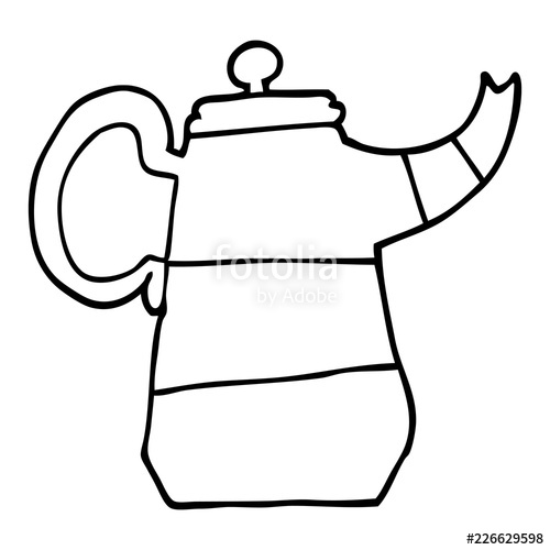 500x500 Line Drawing Cartoon Old Kettle Stock Image And Royalty Free