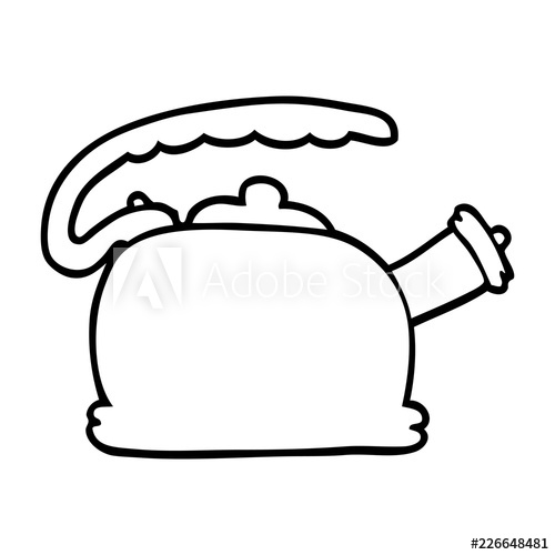 500x500 Line Drawing Cartoon Whistling Kettle