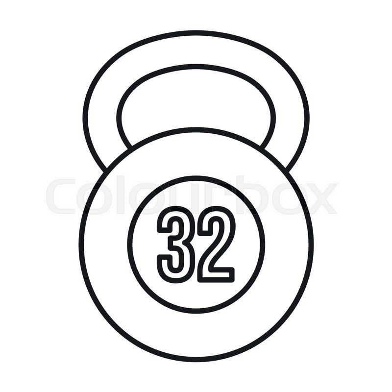 800x800 Kettlebell Kg Icon In Outline Style Stock Vector Colourbox