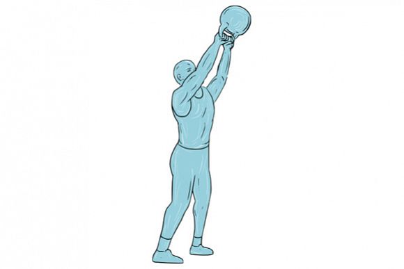 580x387 Athlete Fitness Kettlebell Swing Drawing