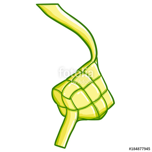 500x500 Funny And Yummy Yellow Green Ketupat Hanging For Eid Mubarak