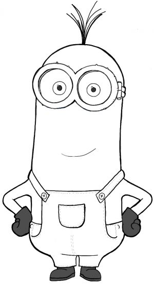 300x553 How To Draw Kevin From The Minions Movie In Easy Steps Lesson