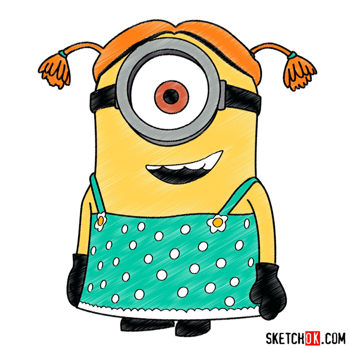 1200x1200 how to draw minion stuart dressed as a girl