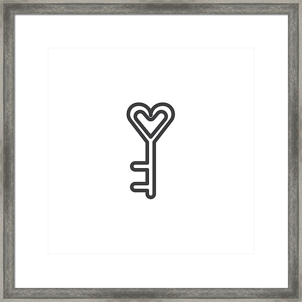 600x600 Heart Key Line Icon Framed Print