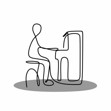 360x360 Piano Player One Line Drawing, Outline, Piano, Key Png And Vector