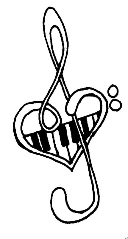 430x800 Music Note Symbol With Love Heart Tattoo