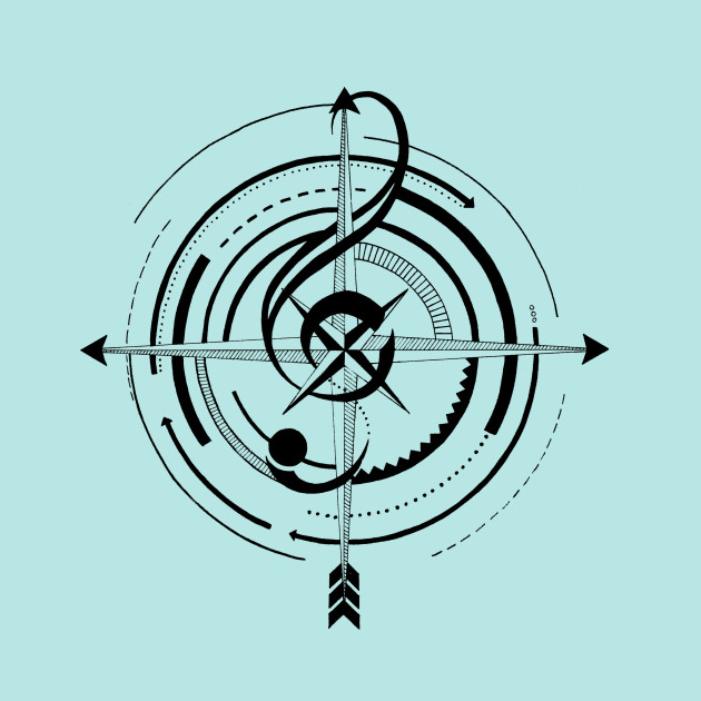 630x630 sol key compass tattoo style music