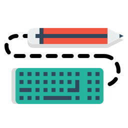 256x256 Pen, Pencil, Keyboard, Write, Drawing, Design, Sketch Icon Of Flat