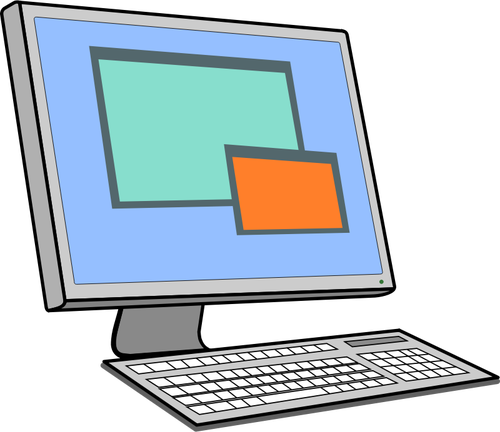 500x432 Screen And Keyboard Vector Drawing