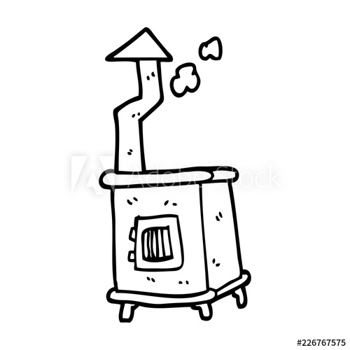 500x500 line drawing cartoon wood burner