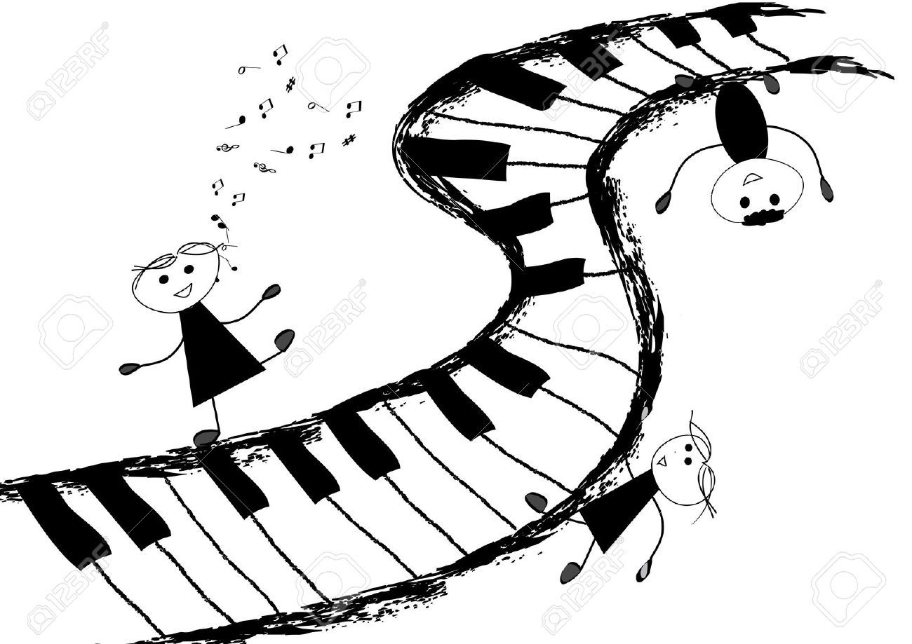 1300x919 Children And Piano Keyboard Music Clipart Pinturas