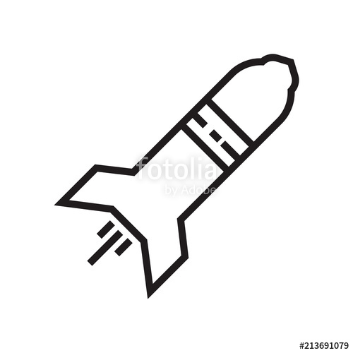 500x500 Missile Icon Vector Sign And Symbol Isolated On White Background