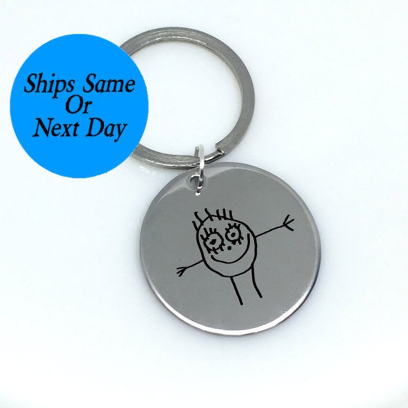 794x794 Children's Drawing Children's Drawing Keychain Etsy