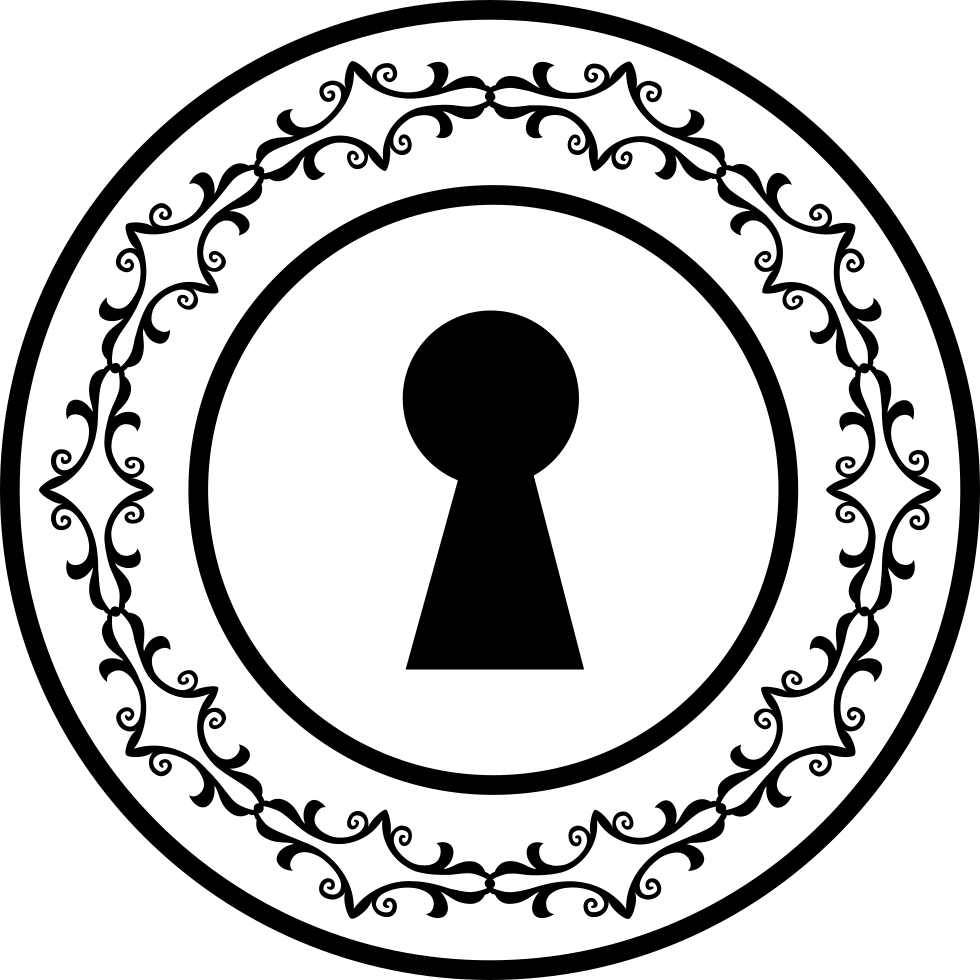 980x980 keyhole shape in a decorative circular ring png icon free