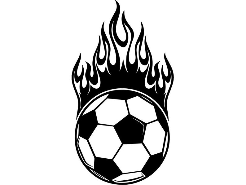 794x597 soccer ball fire flame kick ball net goal futball field etsy