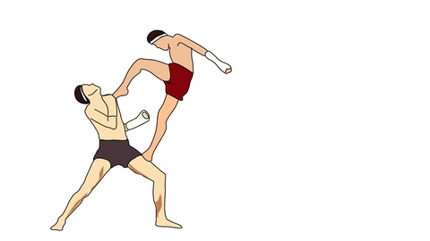 480x270 Video Animated Drawing Of Kickboxing Competition Match Male
