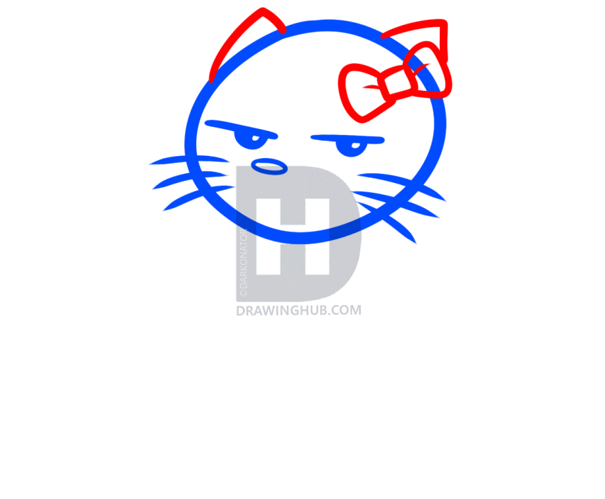 872x720 How To Draw Hulk Hello Kitty, Step