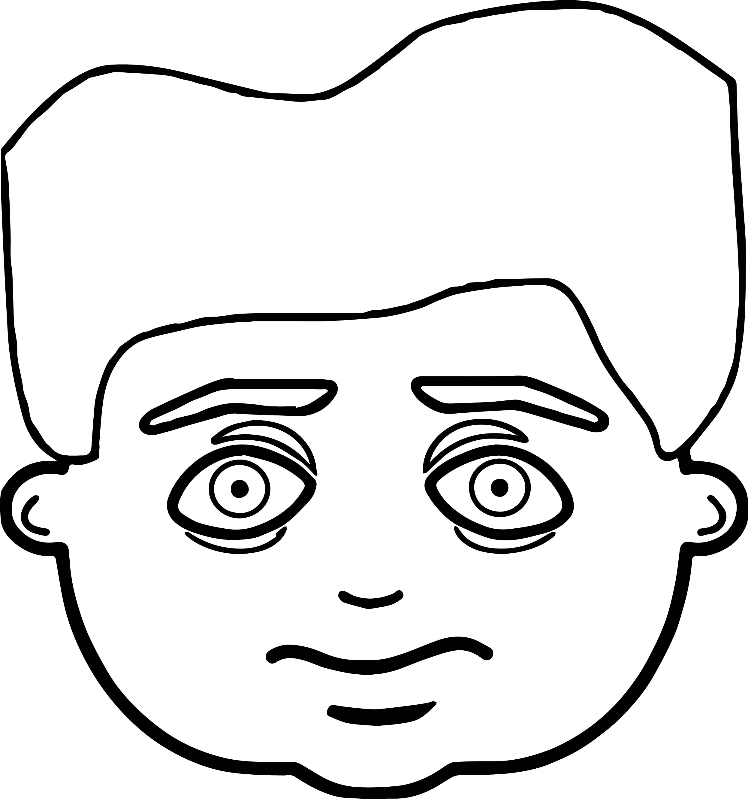2492x2660 Sad Scream Kid Face Coloring