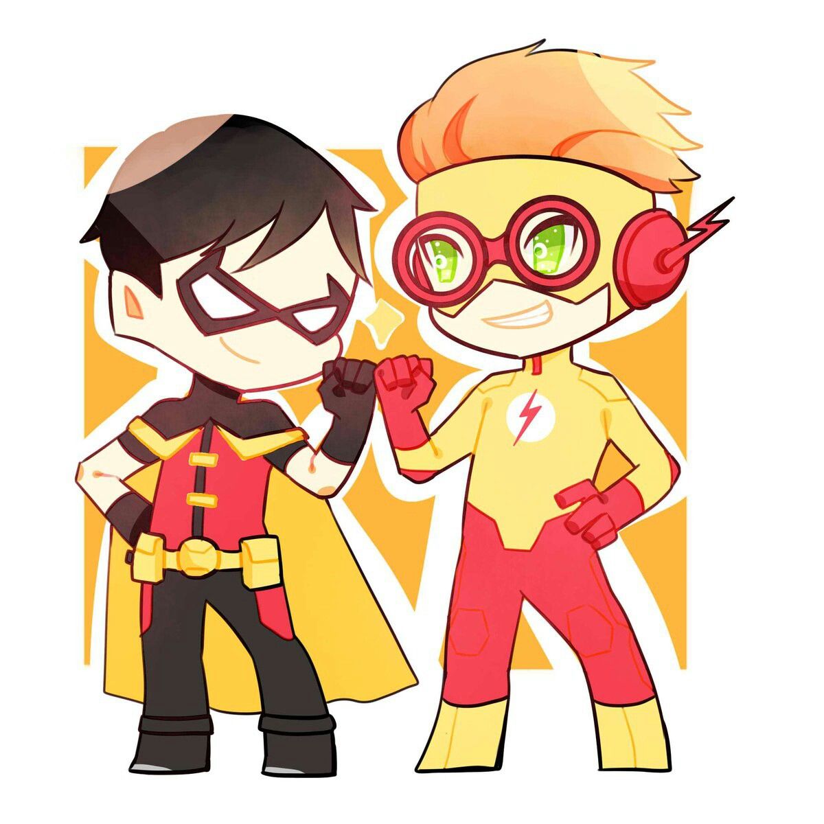 1200x1200 Robin And Kid Flash Chibi Fandoms Of Several Young Justice