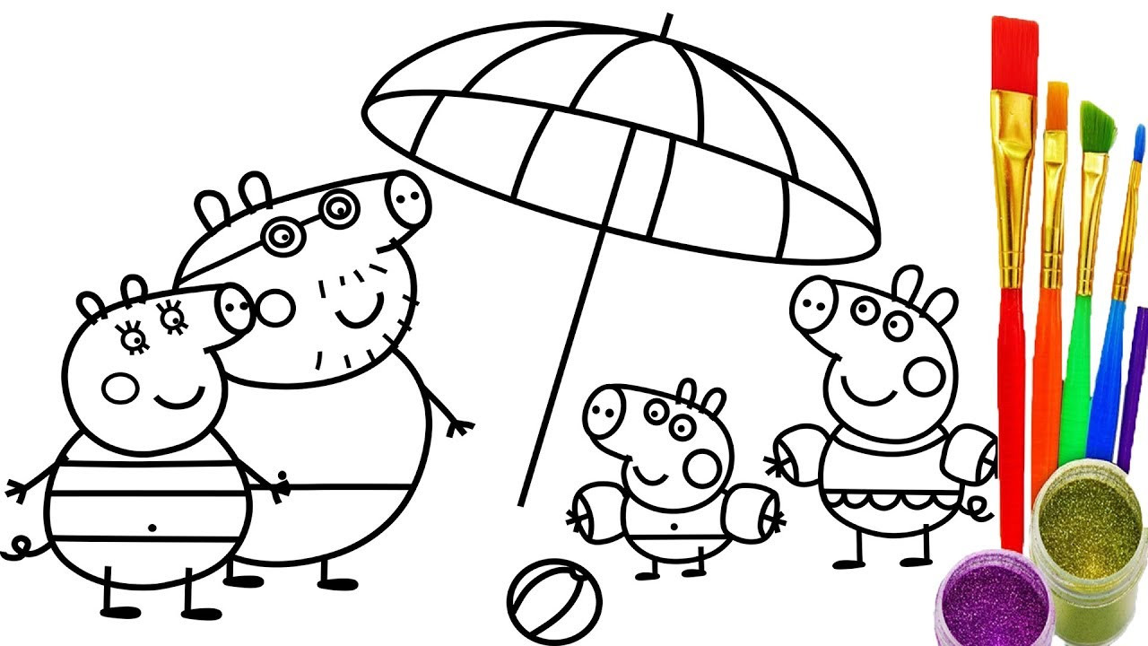 1280x720 How To Draw Peppa Pig Family Coloring Pages Kid Drawing And Learn