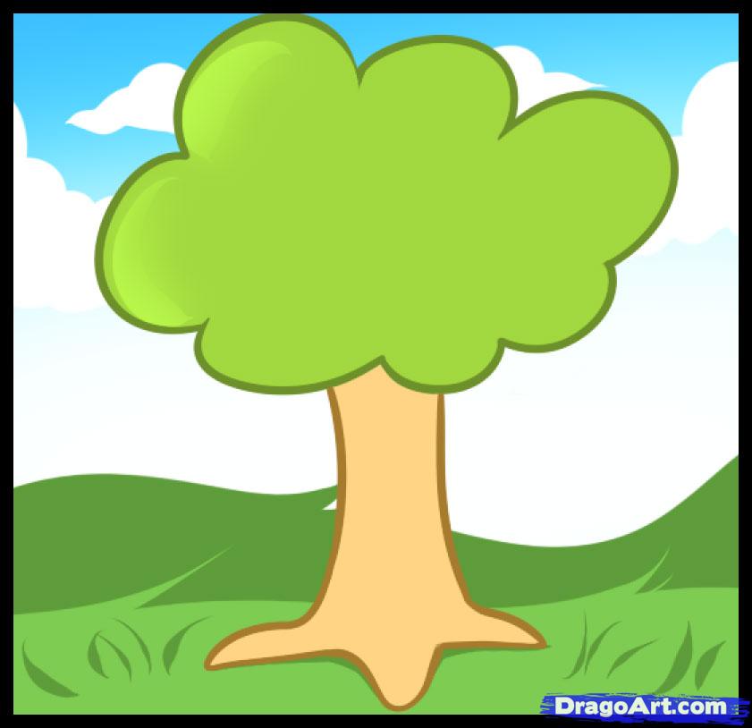 841x814 How To Draw A Tree For Kids, Step