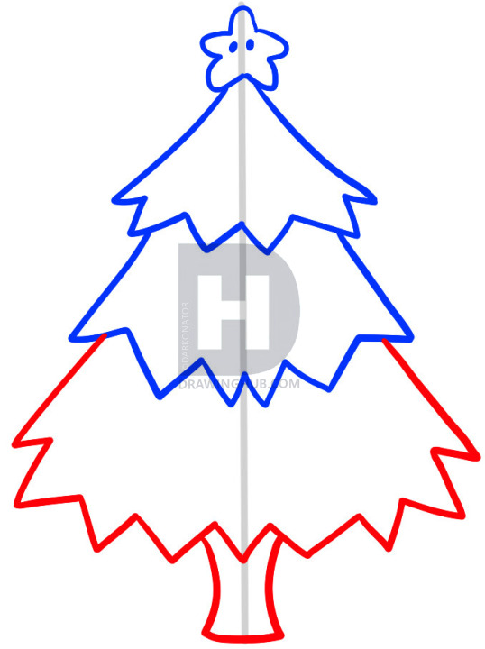 538x720 How To Draw A Christmas Tree For Kids, Step