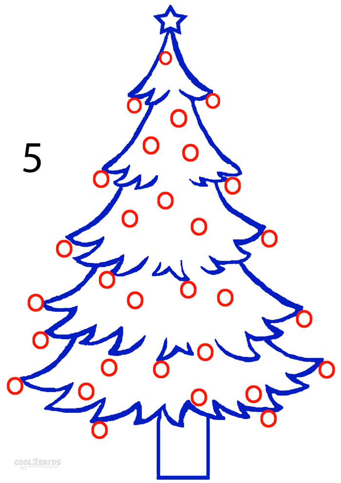 700x991 Christmas Tree Drawing Easy Step