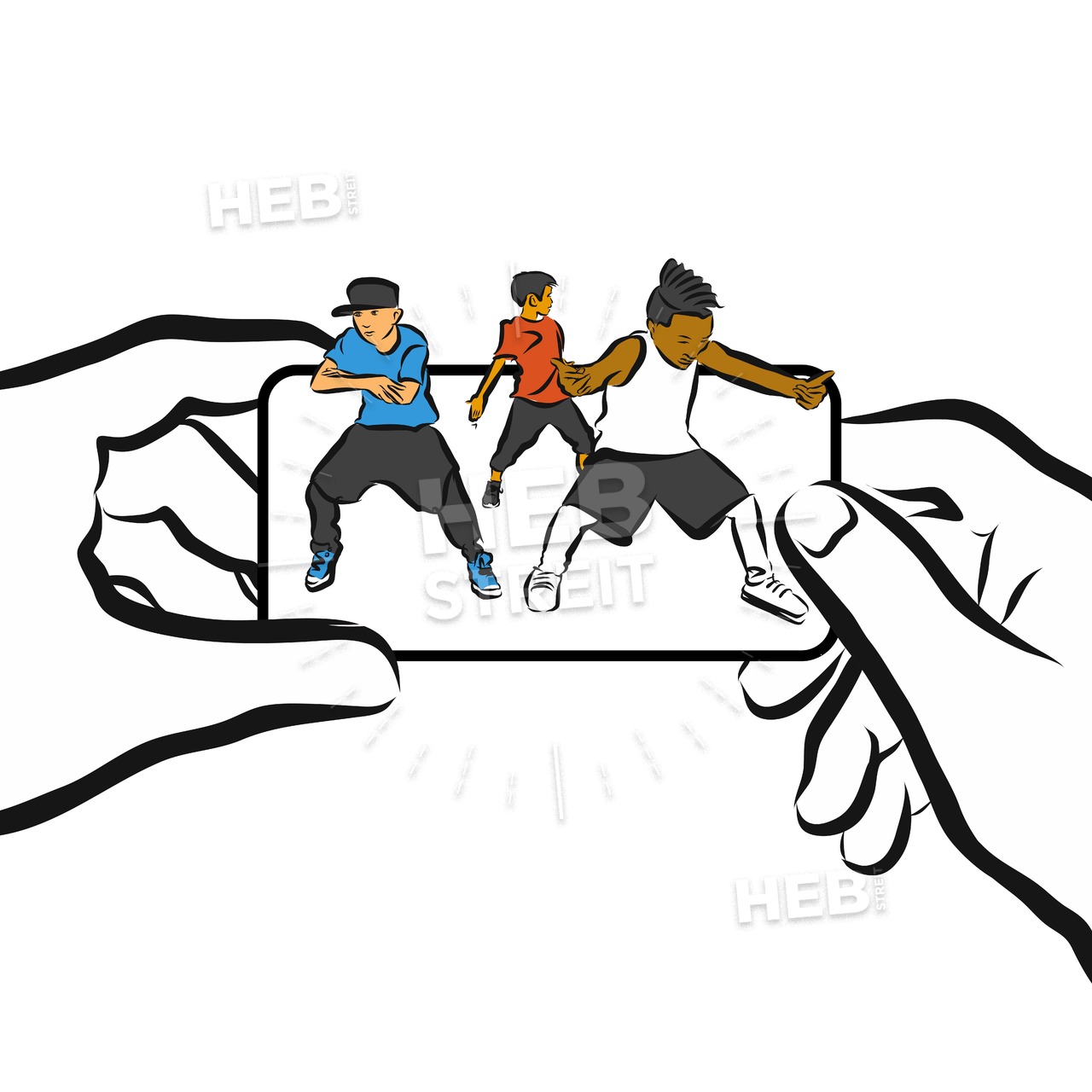 1280x1280 Kids Dance On Cellphone, Concept App Design, Hebstreits
