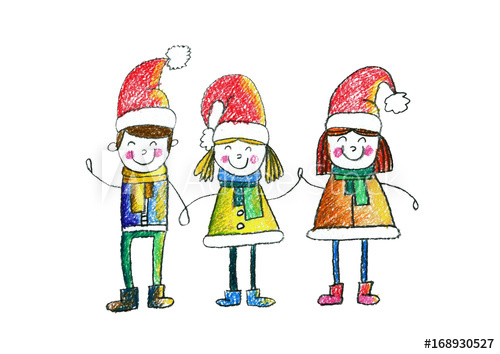 500x354 Cute School Or Kindergarten Children Wearing Christmas Hats Kids