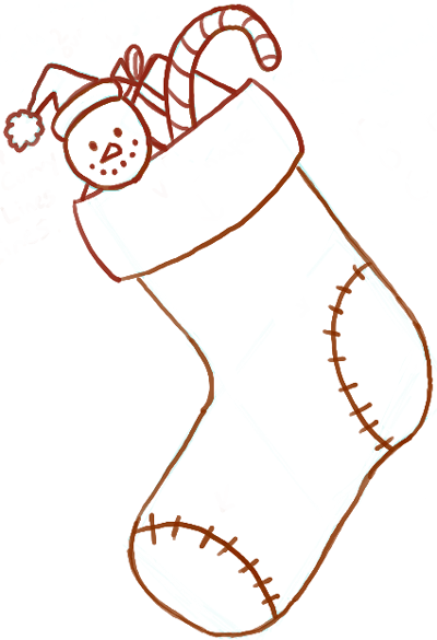 400x585 How To Draw Christmas Stockings With Easy Steps For Kids