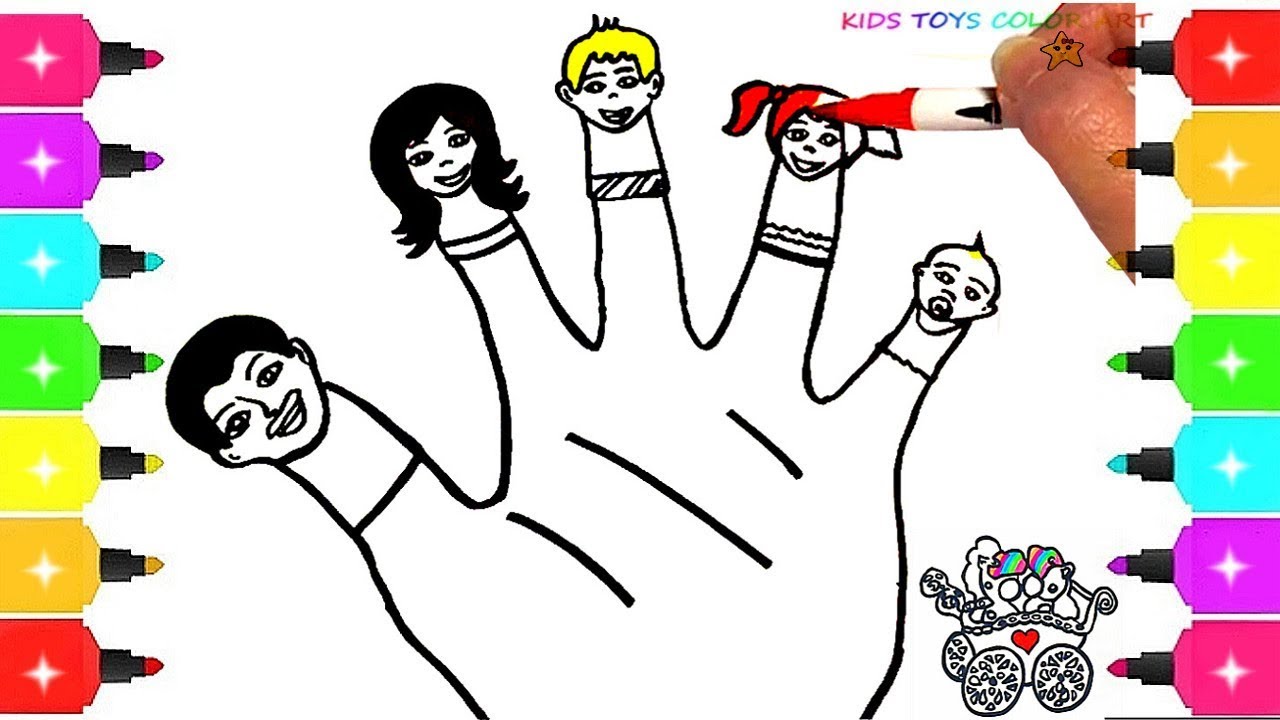 1280x720 Finger Family Drawing And Coloring How To Draw Refrigerator
