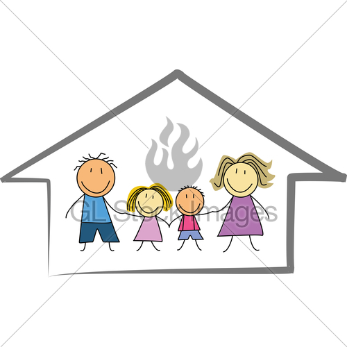500x500 Happy Family Home House Kids Drawing Illustration Gl Stock Images