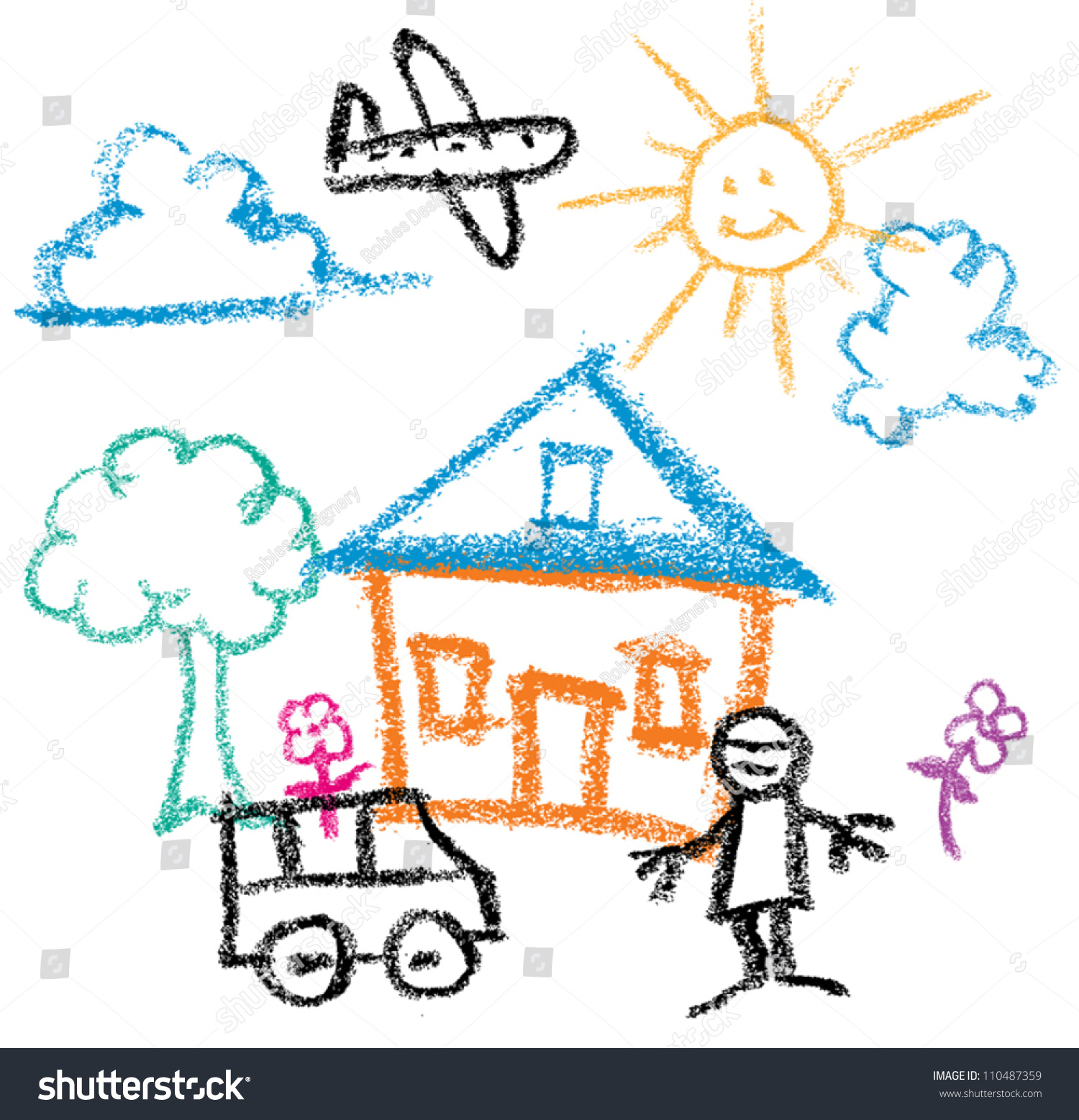1500x1557 Powerful Kids Picture Drawing Happy Family Near Their House Drawings