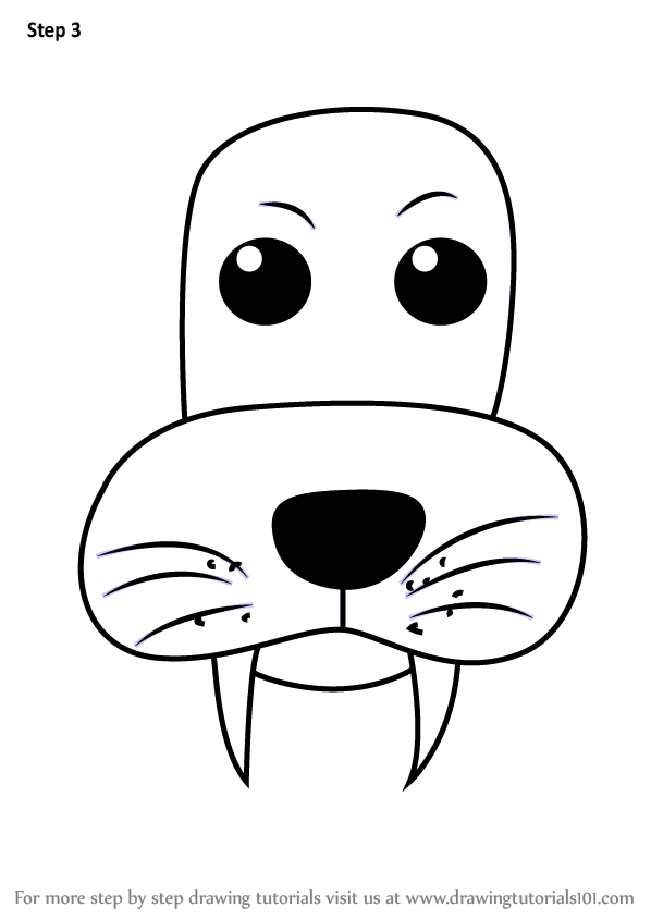 598x844 Learn How To Draw A Sea Lion Face For Kids