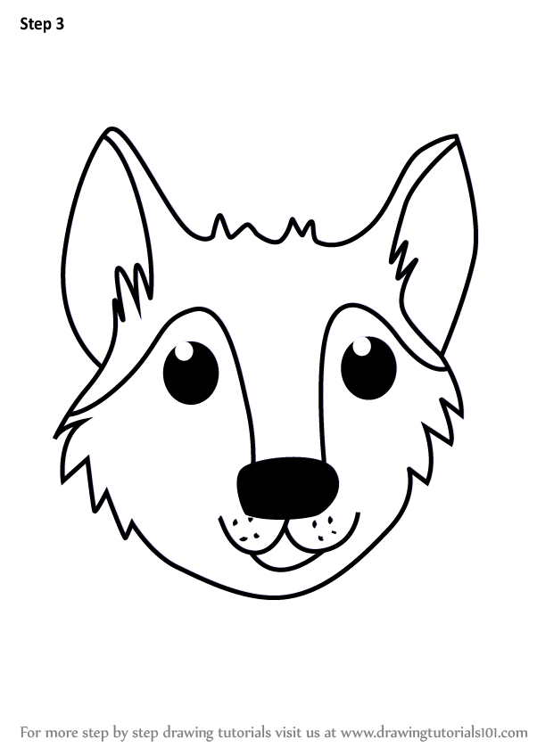 602x848 Learn How To Draw A Wolf Face For Kids