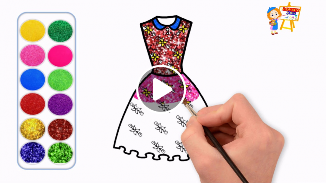 1080x607 Glitter Fashion Drawing For Kids