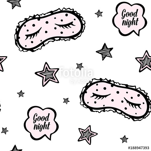 500x500 Children's Illustration For Sleep With The Stars, Mask With Closed