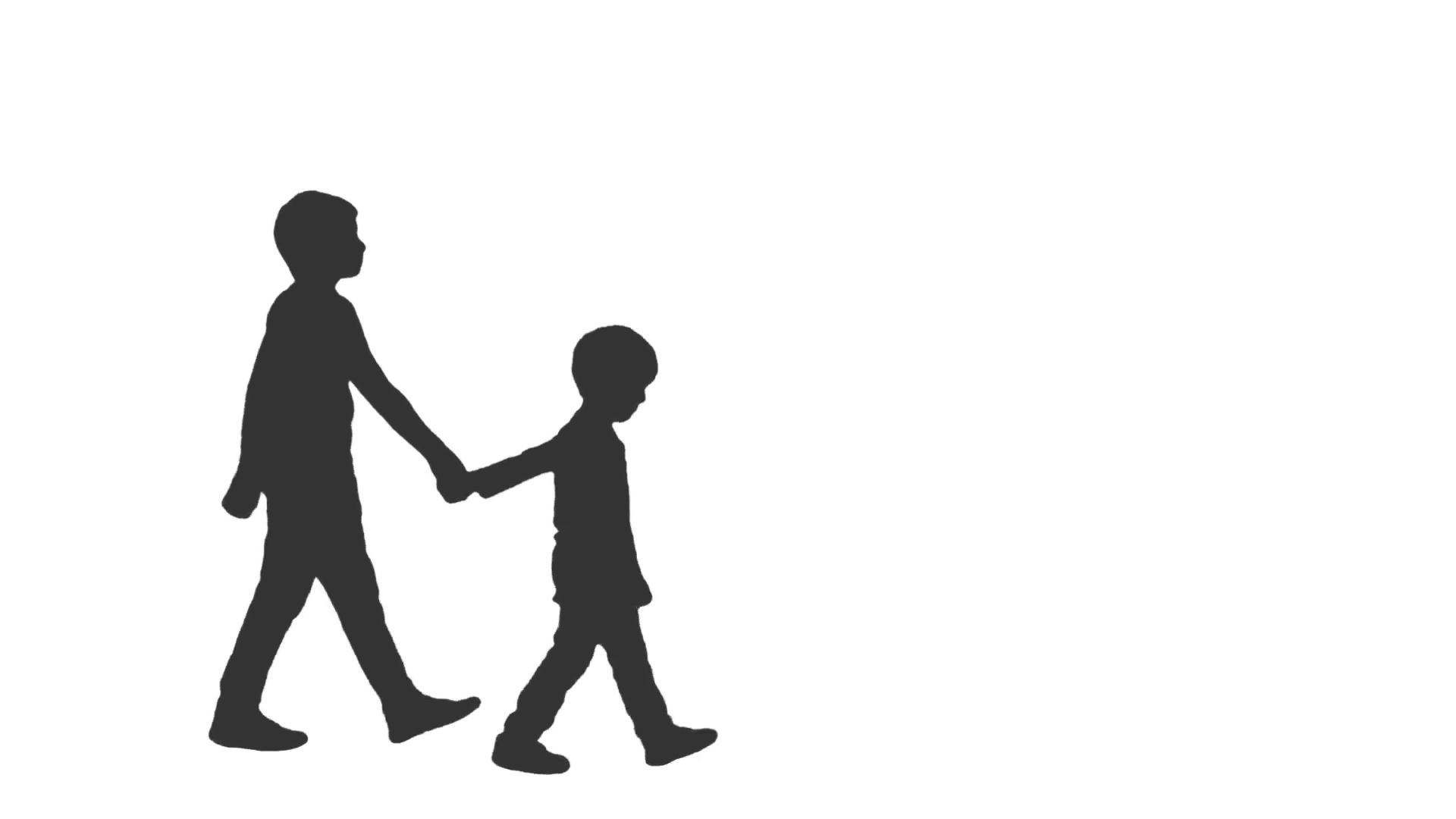 1920x1080 Two Kids Holding Hands Silhouette